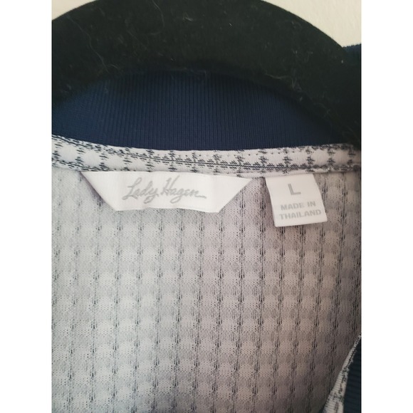 Lady Hagen‎ Women's Sleeveless Golf Polo Shirt Geometric Print Size L - Picture 3 of 4
